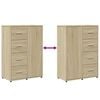 vidaXL Sideboards 2 pcs Sonoma Oak 60x31x84 cm Engineered Wood