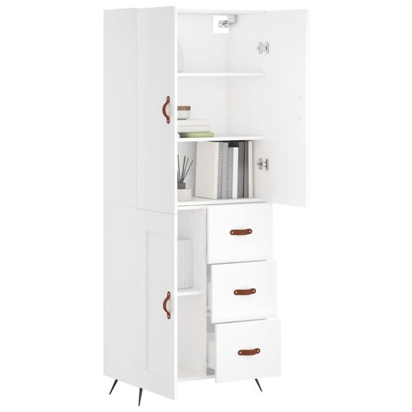 vidaXL Highboard White 69.5x34x180 cm Engineered Wood