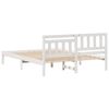 vidaXL Bed Frame with Headboard White 160 x 200 cm Solid Pine Wood