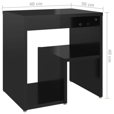 vidaXL Bed Cabinets 2 pcs High Gloss Black 40x30x40 cm Engineered Wood