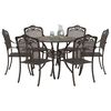 vidaXL Garden Dining Set 7 pcs Bronze 90 x 90 x 75 cm Cast Aluminium