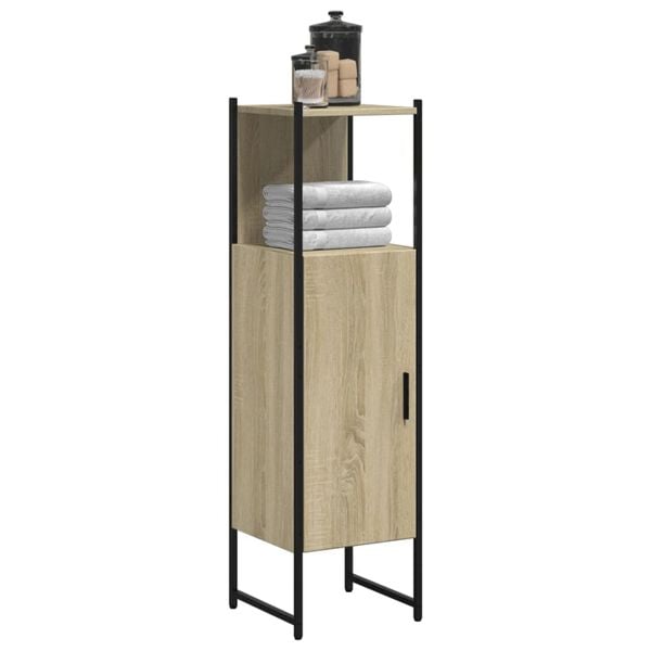 vidaXL Bathroom Cabinet Sonoma Oak 33x33x120.5 cm Engineered Wood