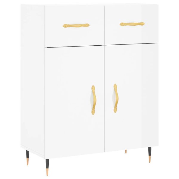 vidaXL Sideboard High Gloss White 69.5x34x90 cm Engineered Wood