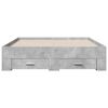 vidaXL Bed Frame with Drawers without Mattress Concrete Grey 140x190 cm