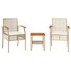 vidaXL 3 Piece Bistro Set with Cushions Beige Poly Rattan Acacia Wood