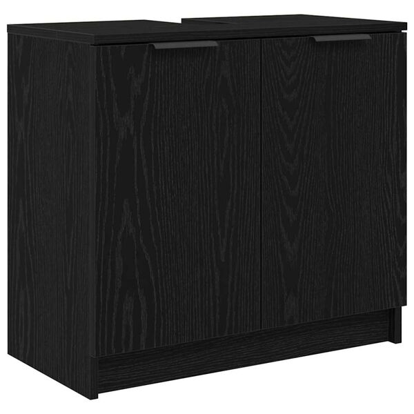 vidaXL Bathroom Cabinet Black Oak 64.5 x 33.5 x 59 cm Engineered Wood