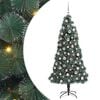 vidaXL Artificial Pre-lit Christmas Tree with Ball Set Green 180 cm