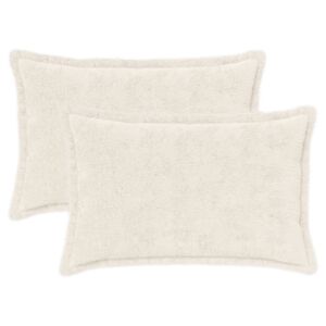 vidaXL Cushion Cover 2 pcs HOUTEN White 30 x 50 cm Faux Rabbit Fur
