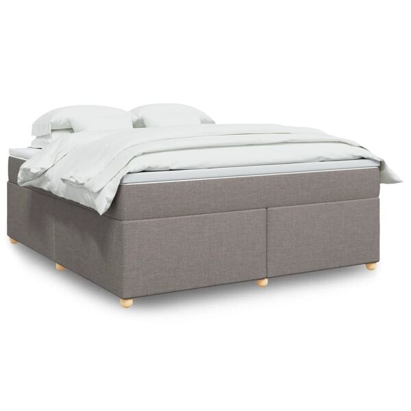 vidaXL Box Spring Bed with Mattress Taupe 180x200 cm Fabric