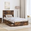 vidaXL Storage Bed with Drawer Smoked Oak 100 x 200 cm Engineered Wood