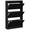 vidaXL Shoe Cabinet Black Oak 80 x 21 x 125.5 cm Engineered Wood