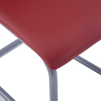 vidaXL Cantilever Dining Chairs 2 pcs Red Faux Leather