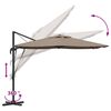 vidaXL Roma Parasol Taupe 286 x 285 x 265 cm Polyester and Aluminium