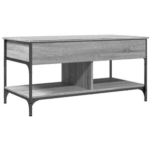 vidaXL Coffee Table Grey Sonoma 100x50x50 cm Engineered Wood and Metal