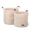 KidsDepot 2 Piece Baskets Set Korbo L Cotton White