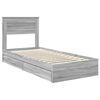 vidaXL Storage Bed with Drawer Grey Sonoma 75 x 190 cm Engineered Wood