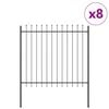 vidaXL Garden Fence 8 pcs Grey 13.6 x 1.5 m Powder-coated Steel