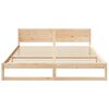 vidaXL Bed Frame with Headboard Natural 200 x 200 cm Solid Pine Wood