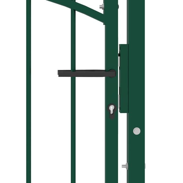 vidaXL Fence Gate with Arched Top Steel 100x106 cm Green