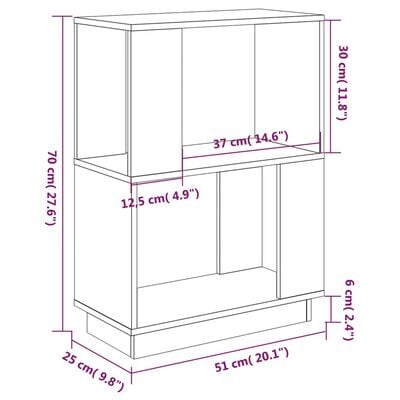 vidaXL Book Cabinet/Room Divider Honey Brown 51x25x70 cm Solid Wood Pine