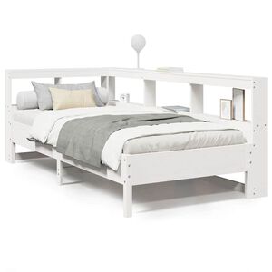 vidaXL Bookcase Bed without Mattress White 90x190 cm Solid Wood Pine