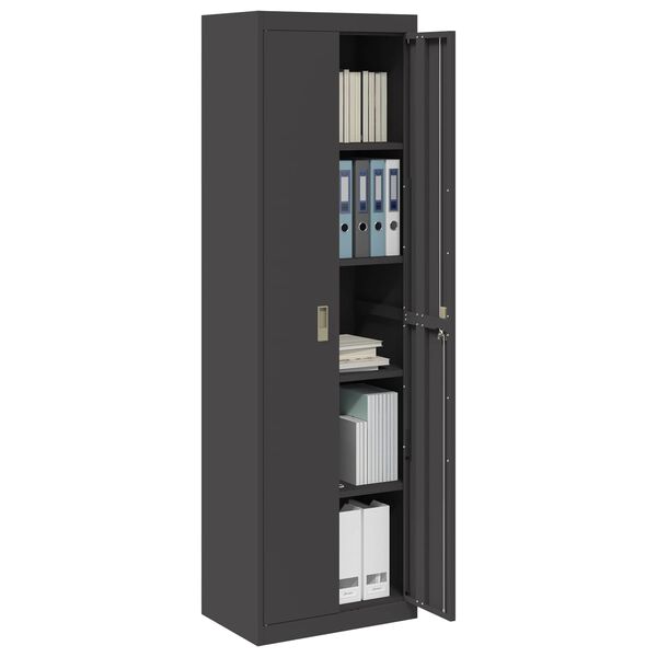 vidaXL Storage Cabinet 2 pcs Black 60 x 40 x200 cm Steel