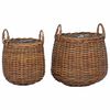 vidaXL Planter Basket with Storage 2 pcs Brown Lacak Rattan