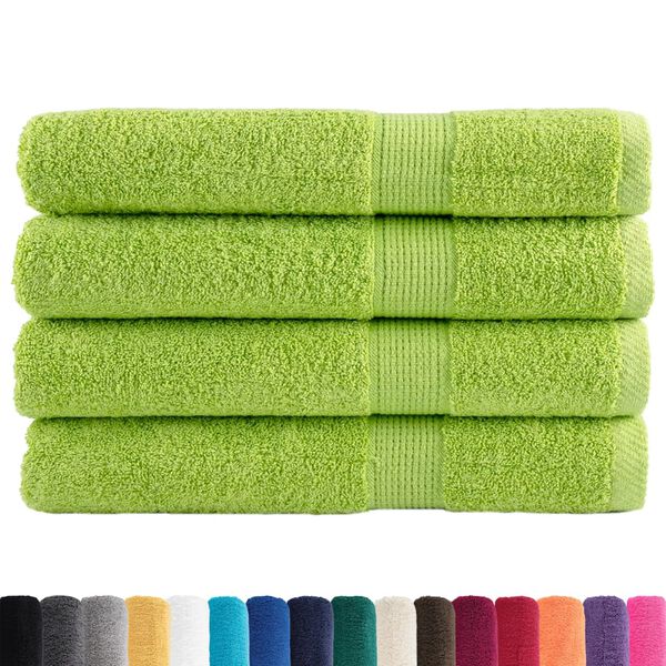 vidaXL Premium Towels SOLUND 4 pcs Apple Green 100x200 cm 600 gsm