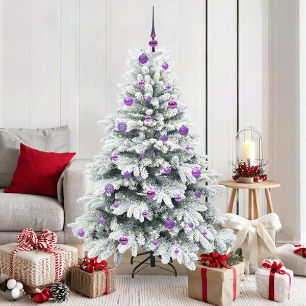 vidaXL Artificial Christmas Tree with 150 LEDs White 150 cm PE and PVC