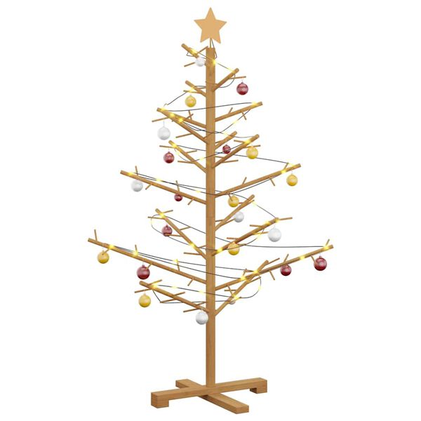 vidaXL Wooden Christmas Tree with Stand Brown 125 cm Solid pine wood