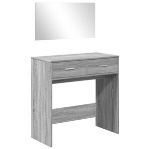 vidaXL Dressing Table with Mirror Grey Sonoma 80x39x80 cm