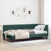 vidaXL Corner Bed Frame Dark Green 90 cm x 200 cm Velvet