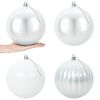 vidaXL Christmas Ball Set XXL 4 pcs White Dia. 20 cm Plastic