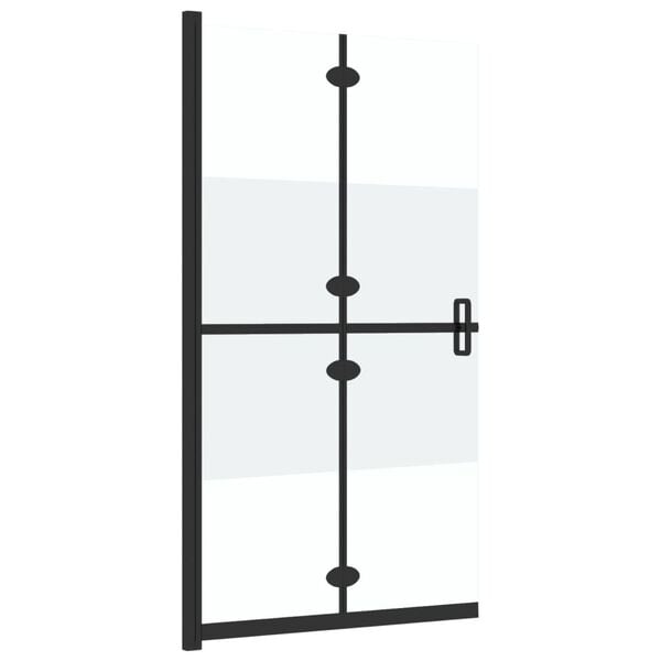 vidaXL Foldable Walk-in Shower Wall Half Frosted ESG Glass 90x190 cm