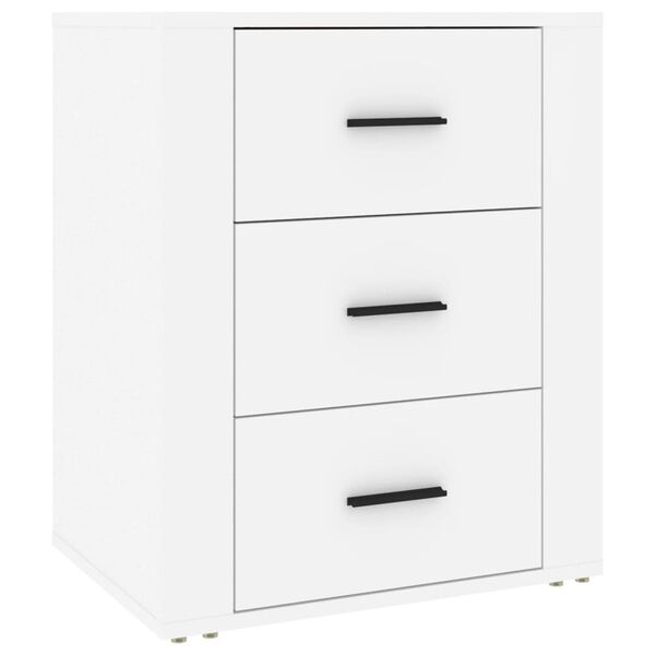 vidaXL Bedside Cabinet White 50x36x60 cm Engineered Wood