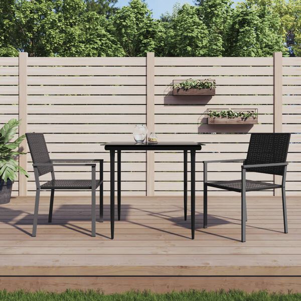 vidaXL Garden Chairs 2 pcs Black 54x62.5x89 cm Poly Rattan