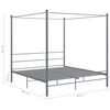 vidaXL Canopy Bed Frame without Mattress Grey Metal 200x200 cm