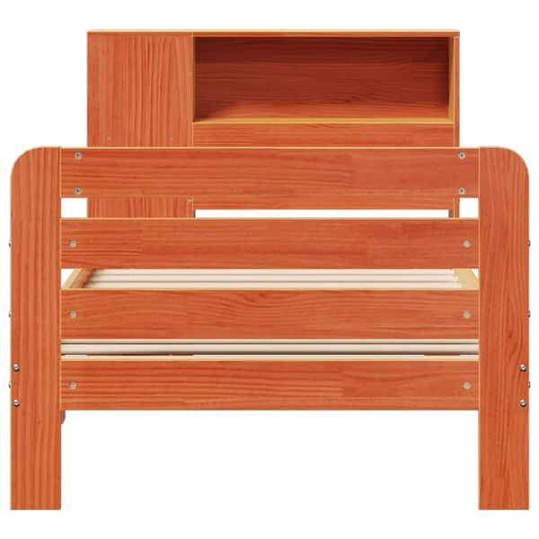 vidaXL Bed Frame without Mattress Wax Brown 75x190 cm Small Single Solid Wood Pine