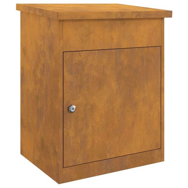 vidaXL Parcel Drop Box Rusty 47.5 x 38 x 59 cm Weathering Steel