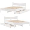 vidaXL Bed Frame with Drawers White 120x190 cm Small Double Solid Wood Pine