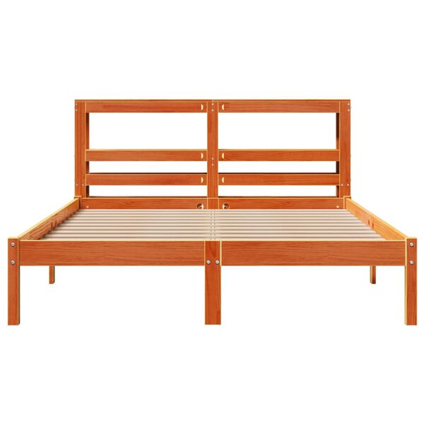 vidaXL Bed Frame with Headboard without Mattress Wax Brown 120x190 cm Small Double