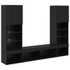 vidaXL TV Wall Units with LED 5 pcs Black Oak Engineered Wood