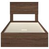 vidaXL Storage Bed with Drawer Brown Oak 90 x 200 cm Engineered Wood
