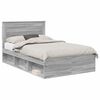 vidaXL Bed Frame Grey Sonoma 120 x 200 cm Solid Pine Wood