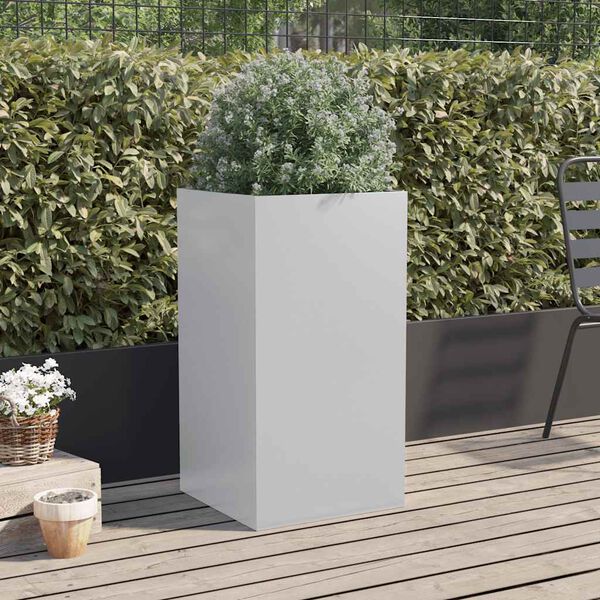 vidaXL Planter Silver 42x38x75 cm Galvanised Steel