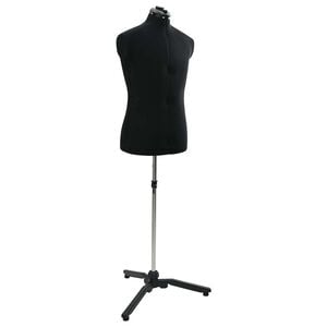 vidaXL Adjustable Dress Form Male Manual Black 37.5-45.5 inch Fabric