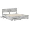 vidaXL Bed Frame Concrete Grey 180 x 200 cm Engineered Wood