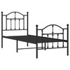 vidaXL Metal Bed Frame without Mattress with Footboard Black 75x190cm