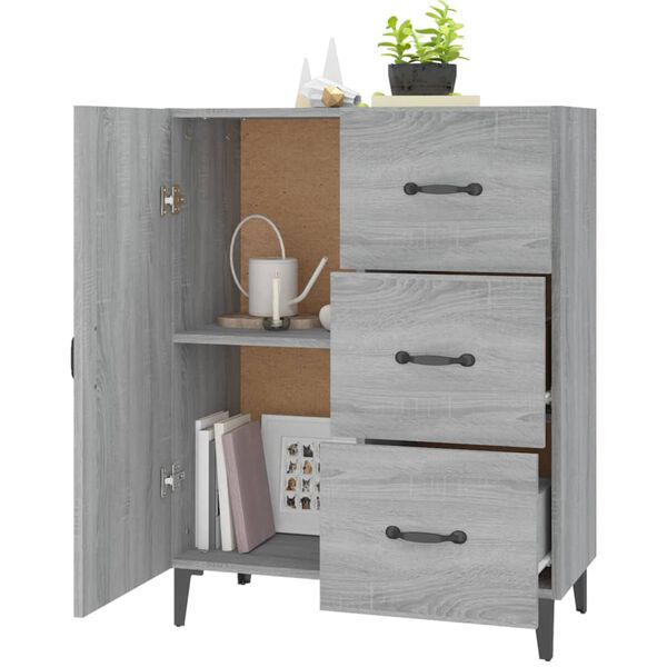 vidaXL Sideboard Grey Sonoma 69.5x34x90 cm Engineered Wood