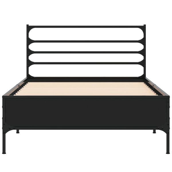 vidaXL Bed Frame without Mattress Black 90x190 cm Single